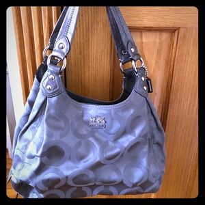 Coach Patterned Gray Purse, Great Condition!